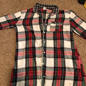 Victoria’s Secret plaid pajama top.